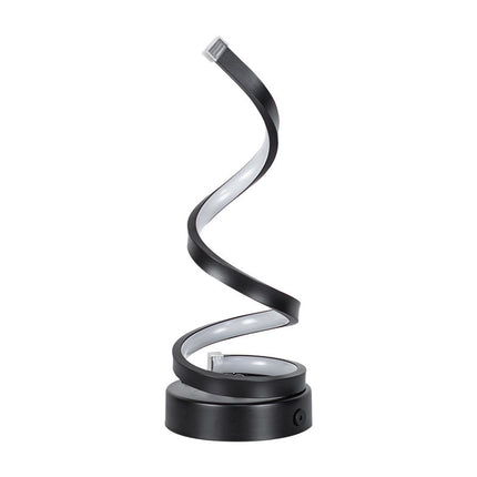 Modern Spiral LED Table Lamp - Dimmable, 3 Light Modes(black).