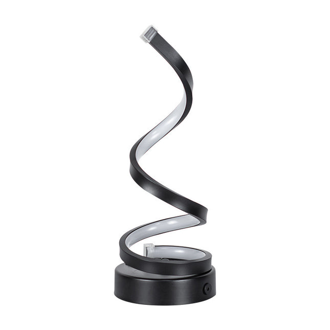 Modern Spiral LED Table Lamp - Dimmable, 3 Light Modes(black).