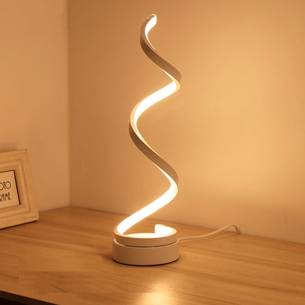 Modern Spiral LED Table Lamp - Dimmable, 3 Light Modes(black).