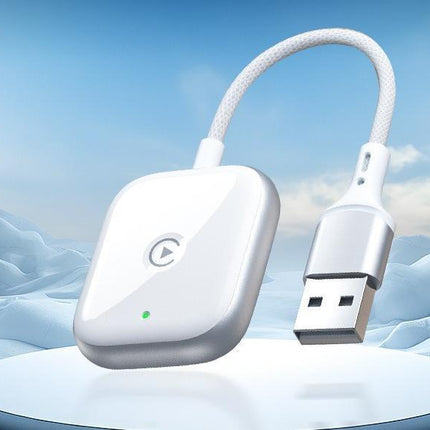 2-in-1 Wireless CarPlay & Android Auto Adapter - Plug & Play Dongle for Cars(Applicable to iPhone-White).