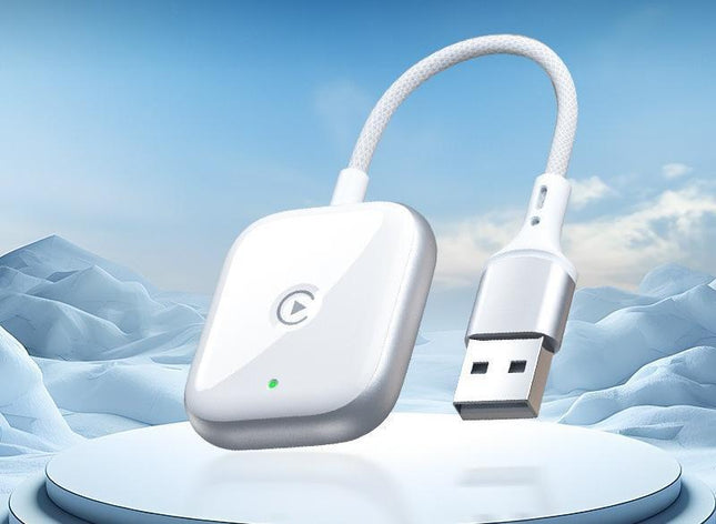 2-in-1 Wireless CarPlay & Android Auto Adapter - Plug & Play Dongle for Cars(Applicable to iPhone-White).
