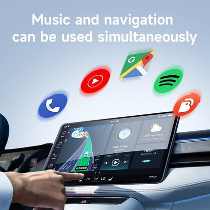 2-in-1 Wireless CarPlay & Android Auto Adapter - Plug & Play Dongle for Cars(Applicable to iPhone-White).