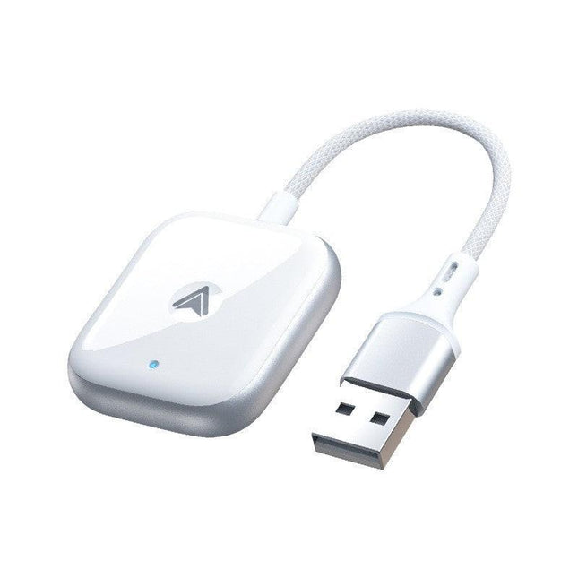 2-in-1 Wireless CarPlay & Android Auto Adapter - Plug & Play Dongle for Cars(Applicable to Android-White).