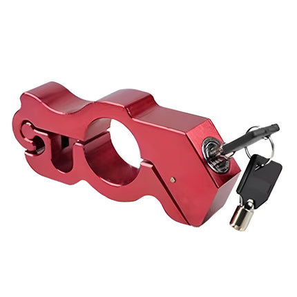 Motorcycle & Scooter Handlebar Grip Lock - Anti-Theft Brake Lever Lock(Red).