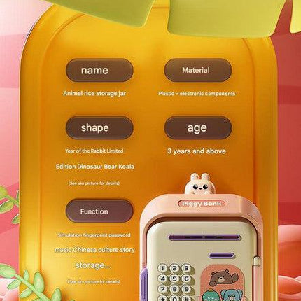 Interactive Kids' Piggy Bank Safe with Music, Stories & Password Lock(blue).