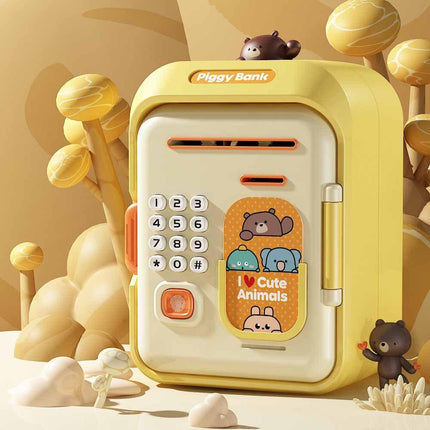 Interactive Kids' Piggy Bank Safe with Music, Stories & Password Lock(Yellow).