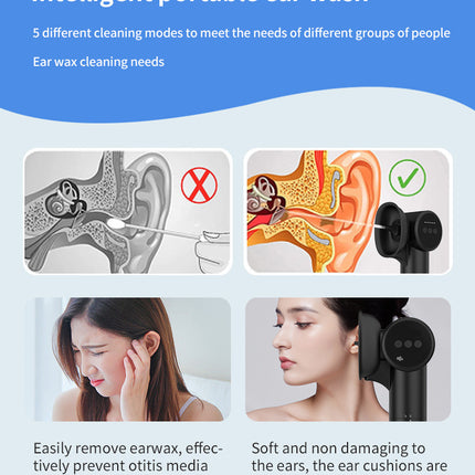 Automatic Electric Ear Wax Removal & Irrigation System - 5 Modes, USB-C, Hot Air Drying(white).