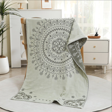 Premium Cartoon Animal Print Gauze Bath Towel - 70x140cm, Soft, Absorbent(Mandela 70*140).