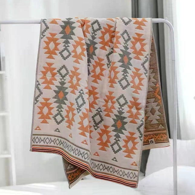 Premium Cartoon Animal Print Gauze Bath Towel - 70x140cm, Soft, Absorbent(Oracle Green 70*140).