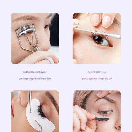 Heated Eyelash Curler with 2 Temperature Controls, Long-Lasting Curl(white).
