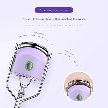 Heated Eyelash Curler with 2 Temperature Controls, Long-Lasting Curl(pink).