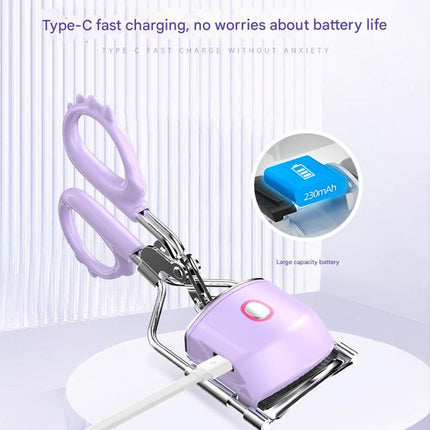 Heated Eyelash Curler with 2 Temperature Controls, Long-Lasting Curl(pink).