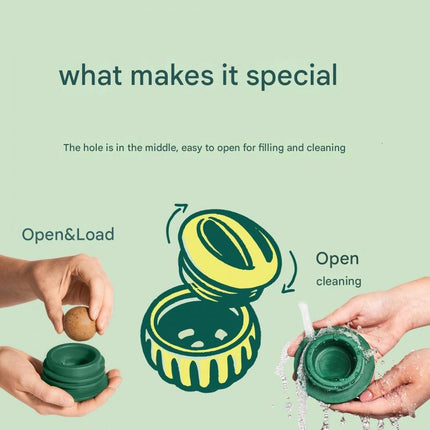 Interactive Dog Treat Dispensing Ball & Silicone Treat Mold Set - Durable,  Dishwasher Safe(green).