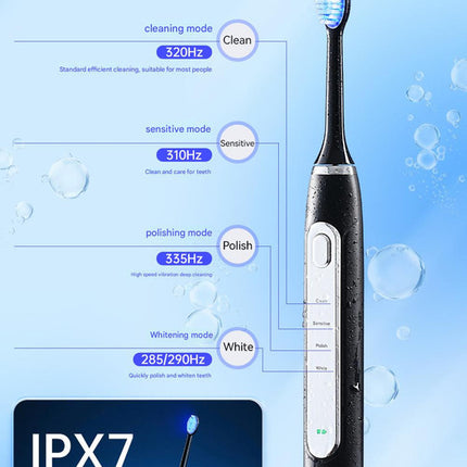 LED Sonic Electric Toothbrush - 2-in-1 Cleaning & Whitening, 4 Modes(white).