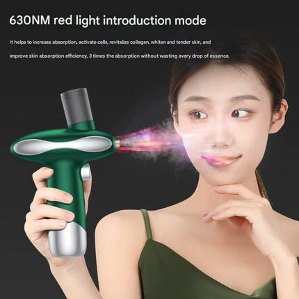 Portable Nano Facial Steamer & Oxygen Sprayer with Red/Blue Light Therapy(pink).