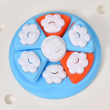 Interactive Dog Puzzle Feeder Toy - IQ Training & Slow Feeder with Anti-Skid Base(blue).