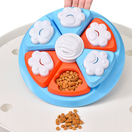 Interactive Dog Puzzle Feeder Toy - IQ Training & Slow Feeder with Anti-Skid Base(blue).