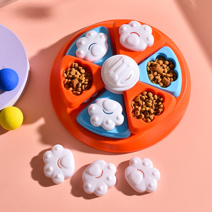 Interactive Dog Puzzle Feeder Toy - IQ Training & Slow Feeder with Anti-Skid Base(blue).
