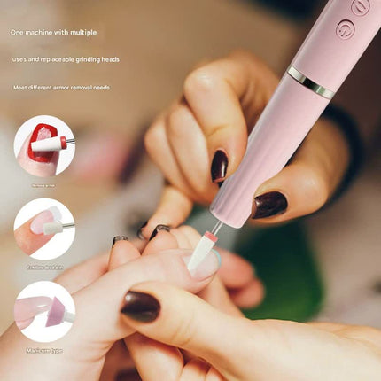 Portable Electric Nail Drill Machine Kit - 18000 RPM, 5-Speed, USB-C Rechargeable with LED Display(purple).