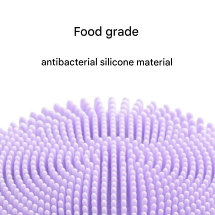 Silicone Facial Cleansing Brush - 6-Speed Vibration, Food-Grade Antibacterial Material with Warming Function(pink).