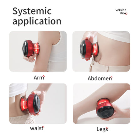 Smart Electric Cupping Therapy Massager - Adjustable Suction & Heat, Red Light Therapy, USB-C Rechargeable(Red).