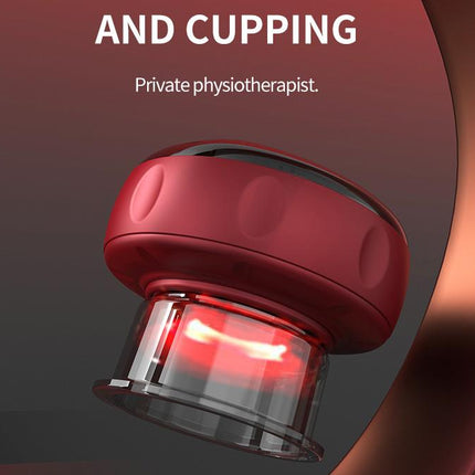 Smart Electric Cupping Therapy Massager - Adjustable Suction & Heat, Red Light Therapy, USB-C Rechargeable(Blue).