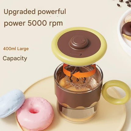 Automatic Self-Stirring Coffee Mug - 400ml, 5000RPM, USB-C Rechargeable with Trident Stirring Rod(green).