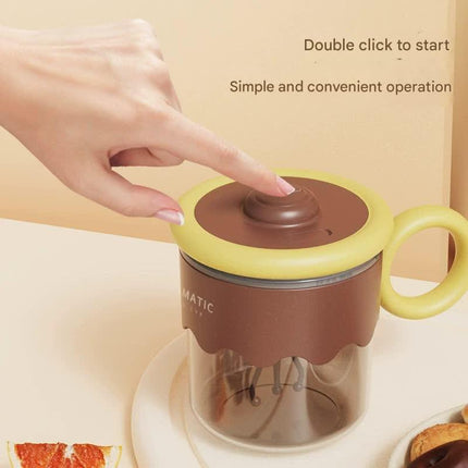 Automatic Self-Stirring Coffee Mug - 400ml, 5000RPM, USB-C Rechargeable with Trident Stirring Rod(green).