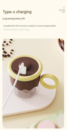 Automatic Self-Stirring Coffee Mug - 400ml, 5000RPM, USB-C Rechargeable with Trident Stirring Rod(green).