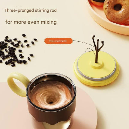 Automatic Self-Stirring Coffee Mug - 400ml, 5000RPM, USB-C Rechargeable with Trident Stirring Rod(coffee color).