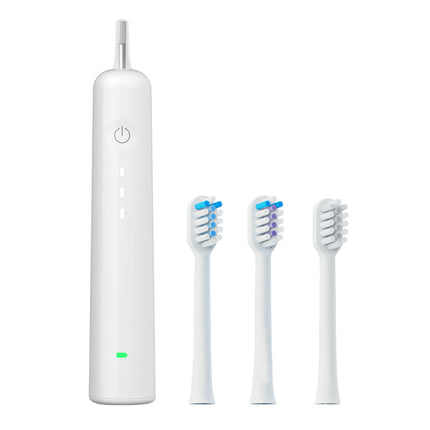 Electric Toothbrush with Ultra-Soft Gum Guard Brush Heads - IPX7 Waterproof, Ergonomic Design(white).