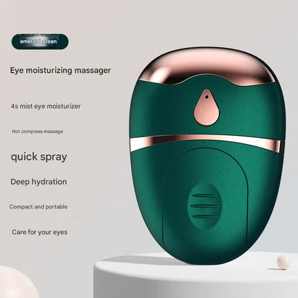 Portable Nano Mist Eye Massager & Humidifier - USB-C, Hot Compress, Wrinkle Reduction & Deep Hydration(Dark green).