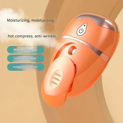 Portable Nano Mist Eye Massager & Humidifier - USB-C, Hot Compress, Wrinkle Reduction & Deep Hydration(Dark green).