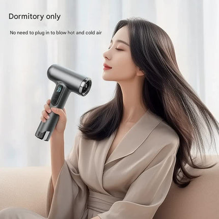 Cordless Rechargeable Hair Dryer - 120,000 RPM High-Speed Motor, 15600mAh Battery, Hot & Cold Air(grey).