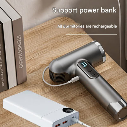 Cordless Rechargeable Hair Dryer - 120,000 RPM High-Speed Motor, 15600mAh Battery, Hot & Cold Air(grey).
