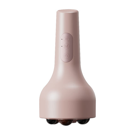 Rechargeable Smokeless Moxibustion & Massage Device with Hot Compress & Red Light Therapy(pink).