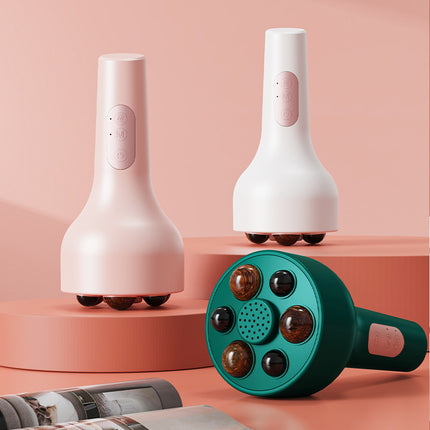 Rechargeable Smokeless Moxibustion & Massage Device with Hot Compress & Red Light Therapy(green).