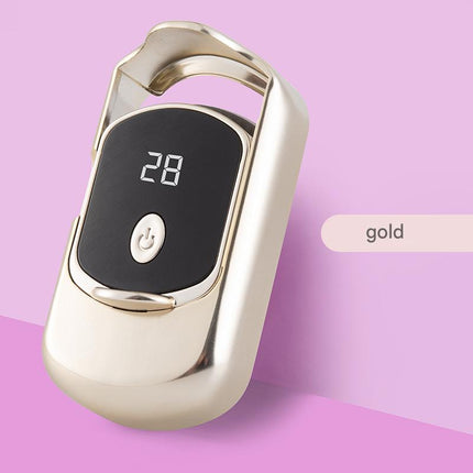 2pc Rechargeable Electric Heated Eyelash Curler - 55C Constant Temperature, LED Display, Gentle Curling(Gold).