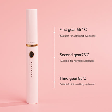 Rechargeable Heated Eyelash Curler Wand - 3 Temperature Gears, Type-C Charging, All-Day Curl(White).