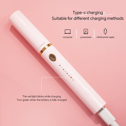 Rechargeable Heated Eyelash Curler Wand - 3 Temperature Gears, Type-C Charging, All-Day Curl(White).