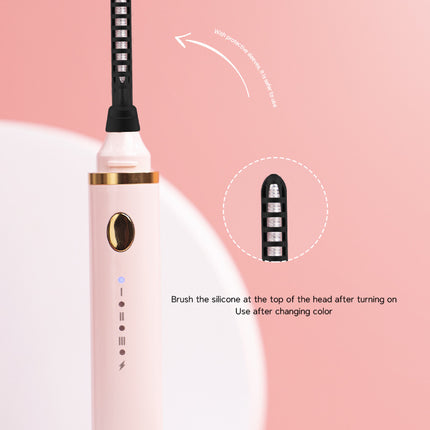 Rechargeable Heated Eyelash Curler Wand - 3 Temperature Gears, Type-C Charging, All-Day Curl(Black).