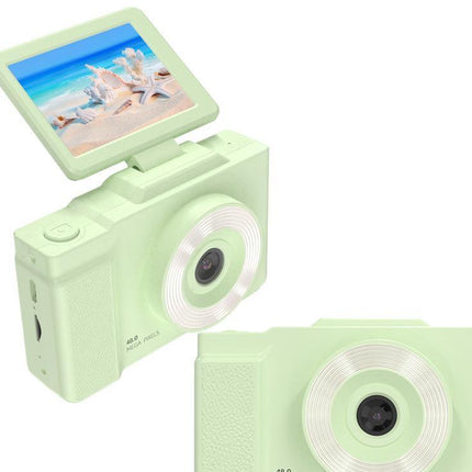 48MP Student Digital Camera with 180 Flip Screen & 3-Setting Fill Light(Green).