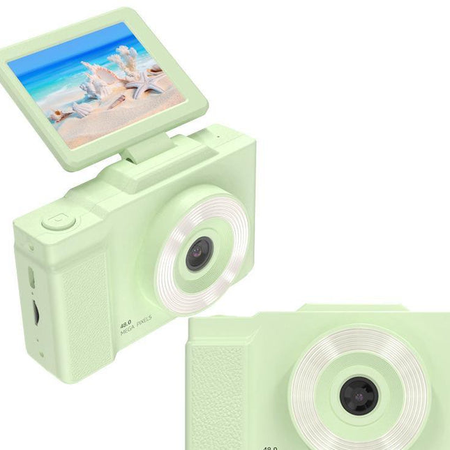 48MP Student Digital Camera with 180 Flip Screen & 3-Setting Fill Light(Green).