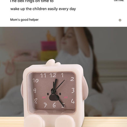 Adorable Cartoon Animal Alarm Clock - Silent Quartz Movement, Loud Alarm, Battery Operated(white).
