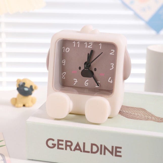 Adorable Cartoon Animal Alarm Clock - Silent Quartz Movement, Loud Alarm, Battery Operated(Beige).