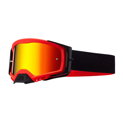Panoramic Outdoor Sports Goggles - UV Protection, Windproof, Anti-Fog & Impact Resistant(Black-red frame + red film).