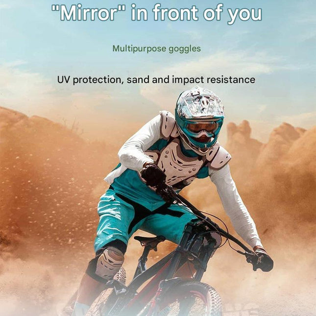 Panoramic Outdoor Sports Goggles - UV Protection, Windproof, Anti-Fog & Impact Resistant(Yellow frame + green film).
