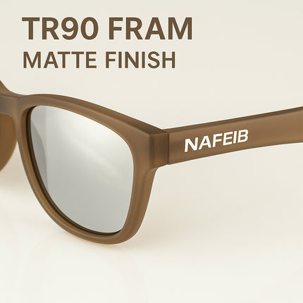 NAFEIB Polarized Sports Sunglasses - Lightweight TR90 Frame, UV400 Protection for Riding & Outdoor Activities(Black).