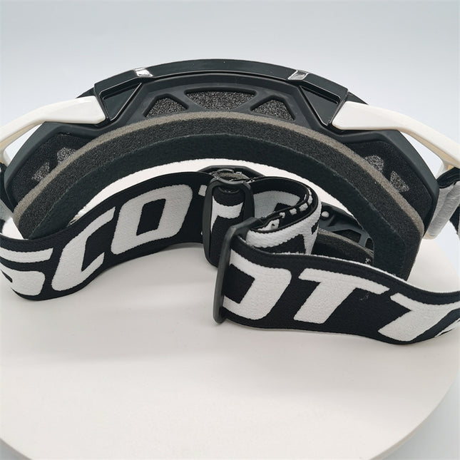 Performance Motocross & Off-Road Goggles - Increased Impact Protection with Lens Lock System(Red and blue frame blue film).