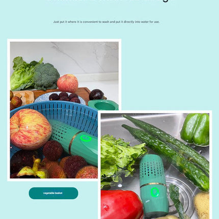 Wireless Fruit & Vegetable Purifier - Electrolytic Cleaning, Removes Residue, IPX7 Waterproof(green).